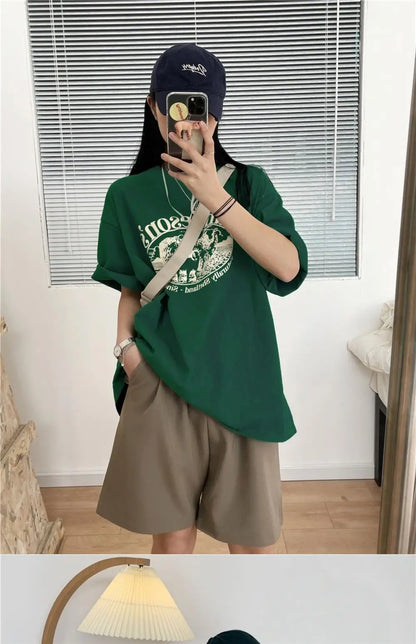 【韓国ストリート】ヴィンテージシープグラフィックTシャツ
