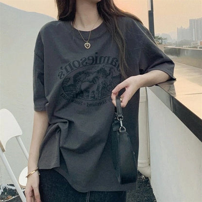【韓国ストリート】ヴィンテージシープグラフィックTシャツ