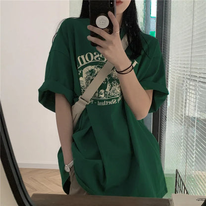 【韓国ストリート】ヴィンテージシープグラフィックTシャツ