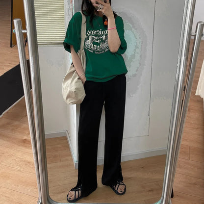 【韓国ストリート】ヴィンテージシープグラフィックTシャツ