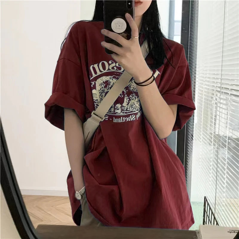 【韓国ストリート】ヴィンテージシープグラフィックTシャツ