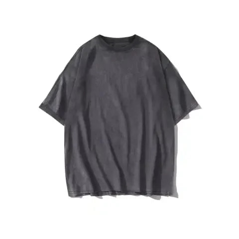 レトロウォッシュ カートゥーンプリント 大きめサイズ 七分丈 半袖Tシャツ レディース 夏 トレンド ルーズフィット ペアルック対応 綿100% トップス